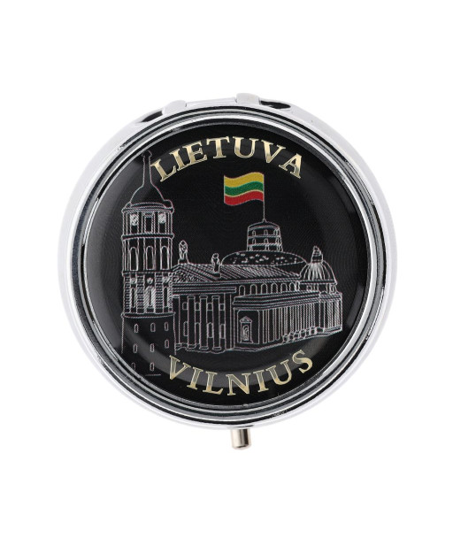Suvenyrinė dėžutė vaistams su Vilniaus Katedros dekoru